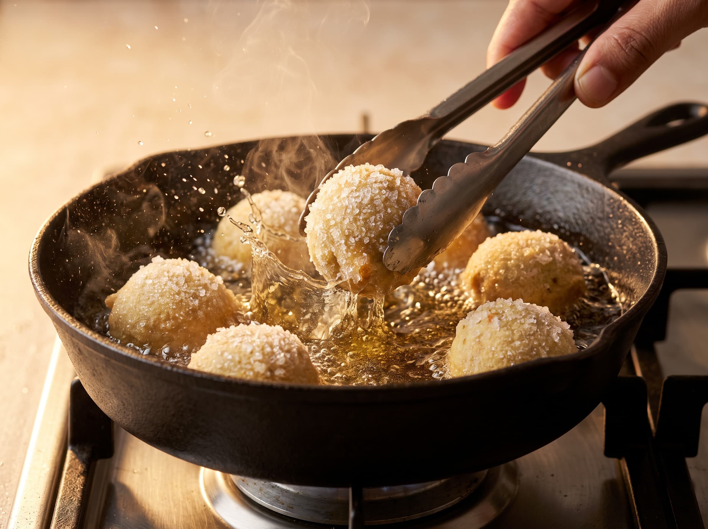Mini batata vadas cooking